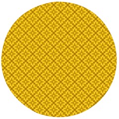 Yellow Floral Pattern Vintage Pattern, Yellow Background, Wooden Bottle Opener (round)