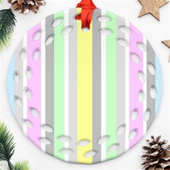 Stripes-2 Round Filigree Ornament (two Sides)