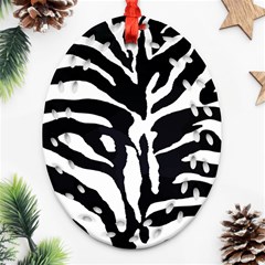 Zebra-black White Ornament (oval Filigree)