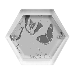 Butterfly-love Hexagon Wood Jewelry Box