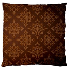 Brown Floral Pattern Floral Vintage Pattern, Brown Vintage Large Cushion Case (one Side)