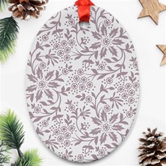 Retro Floral Texture, Beige Floral Retro Background, Vintage Texture Oval Ornament (two Sides)