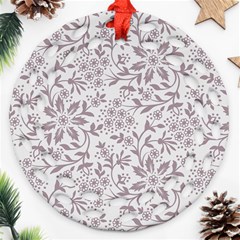 Retro Floral Texture, Beige Floral Retro Background, Vintage Texture Round Filigree Ornament (two Sides)