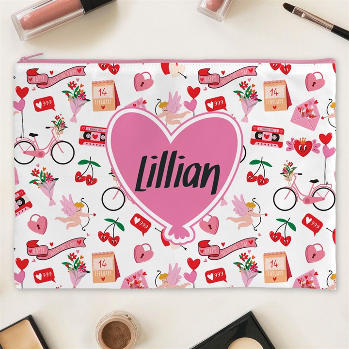 Personalized Valentine Day Lover Name Cosmetic Bag Cosmetic Bag (XXXL)