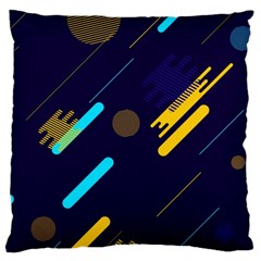 Blue Background Geometric Abstrac Large Cushion Case (two Sides)