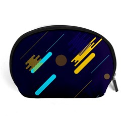 Blue Background Geometric Abstrac Accessory Pouch (large)