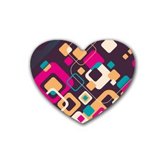 Colorful Abstract Background, Geometric Background Rubber Coaster (heart)