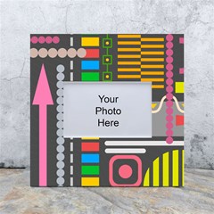 Pattern Geometric Abstract Colorful Arrows Lines Circles Triangles White Box Photo Frame 4  X 6 