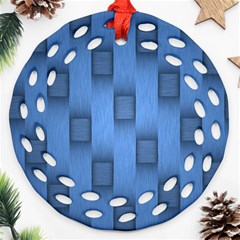 Blue Pattern Texture Ornament (round Filigree)