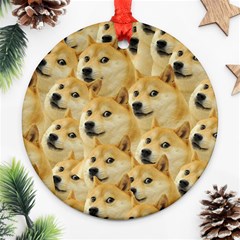 Doge, Memes, Pattern Round Ornament (two Sides)