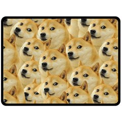 Doge, Memes, Pattern Fleece Blanket (large)
