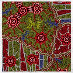 Authentic Aboriginal Art - Connections Canvas 20  X 20 
