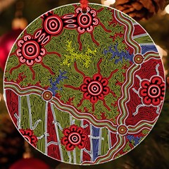 Authentic Aboriginal Art - Connections Uv Print Acrylic Ornament Round