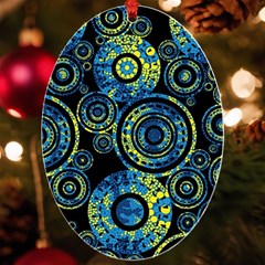 Authentic Aboriginal Art - Circles (paisley Art) Uv Print Acrylic Ornament Oval