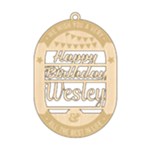 Personalized Happy Birthday Wood Ornament Wood Ornament Front