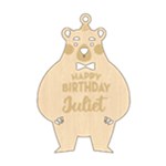 Personalized Happy Birthday Bear Wood Ornament Wood Ornament Front