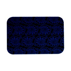 Blue Floral Pattern Floral Greek Ornaments Open Lid Metal Box (silver)  