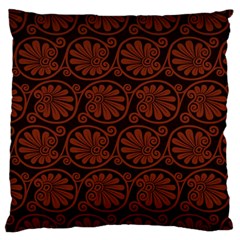 Brown Floral Pattern Floral Greek Ornaments Standard Premium Plush Fleece Cushion Case (two Sides)