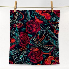 Vintage Flash Tattoos Designs Seamless Pattern Face Towel
