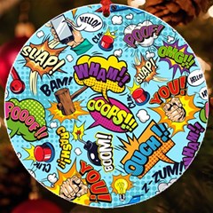 Graffiti Word Seamless Pattern Uv Print Acrylic Ornament Round