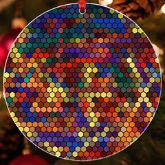 Hexagon Honeycomb Pattern Design Uv Print Acrylic Ornament Round