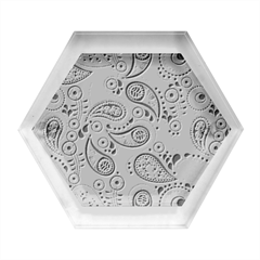 Paisley Red Ornament Texture Hexagon Wood Jewelry Box