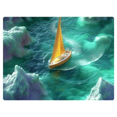 Seascape Boat Sailing Two Sides Premium Plush Fleece Blanket (extra Small)