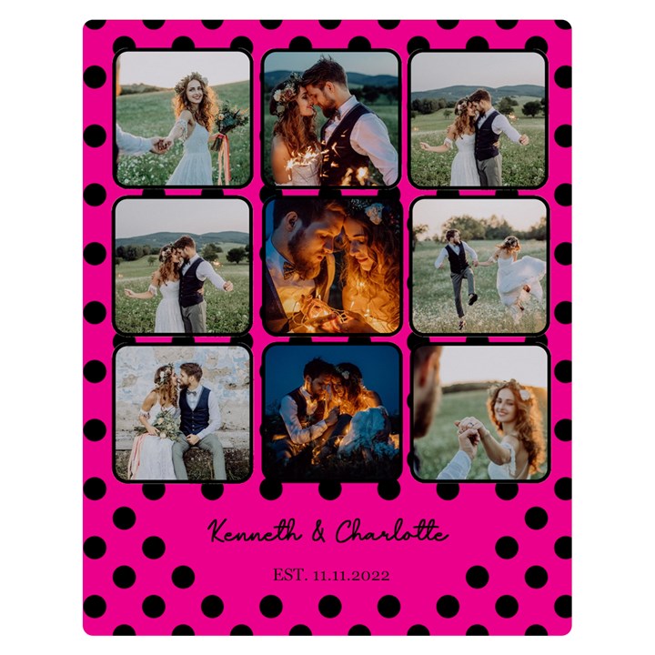 Personalized Phone Wallpaper Lover 9 Grid Two Sides Premium Plush Fleece Blanket (Teen Size)