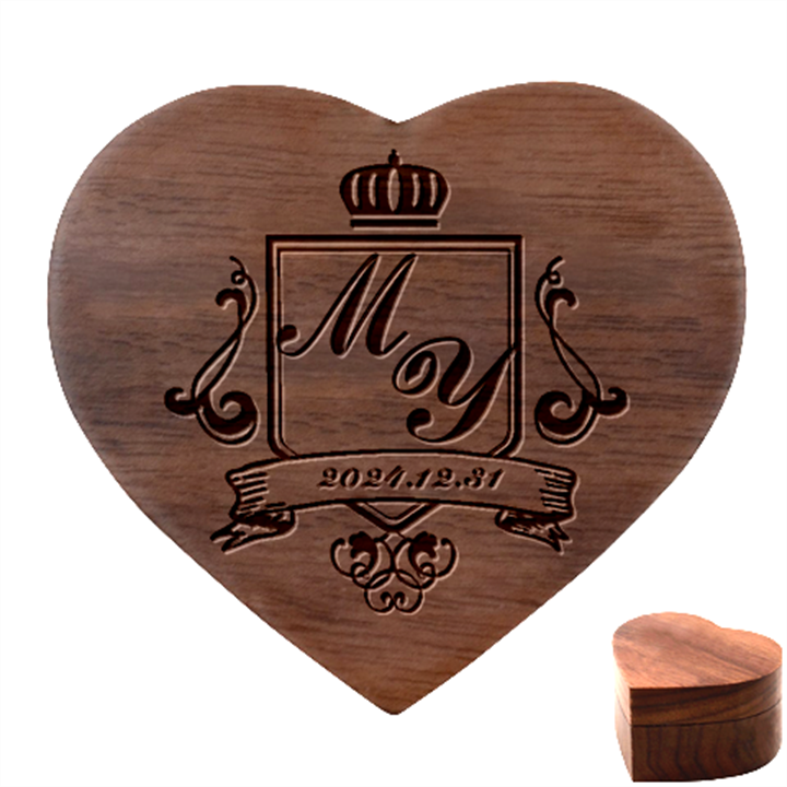 Personalized Wedding Initial Date Heart Wood Jewelry Box Heart Wood Jewelry Box