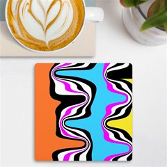 Liquid Warp Background Orange Blue Uv Print Square Tile Coaster 