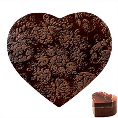 Floral Fractal 3d Art Pattern Heart Wood Jewelry Box