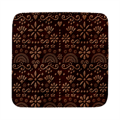 Mexican Folk Art Seamless Pattern Square Wood Guitar Pick Holder Case And Picks Set