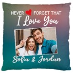 Personalized I Love You Couple Photo Name Baby Flannel Cushion 16  Baby Flannel Cushion Case (Two Sides) Front