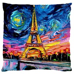 Eiffel Tower Starry Night Print Van Gogh 16  Baby Flannel Cushion Case (two Sides)