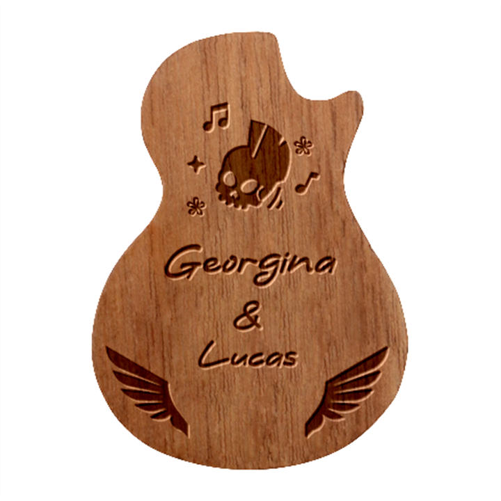Personalized couple rock Guitar Picks Set Guitar Shape Wood Guitar Pick Holder Case And Picks Set