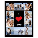 Personalized Photo 10 Girds Love Two Sides Premium Plush Fleece Blanket (Teen Size) 60, x50,  Blanket Front