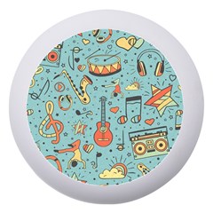 Seamless Pattern Musical Instruments Notes Headphones Player Dento Box With Mirror