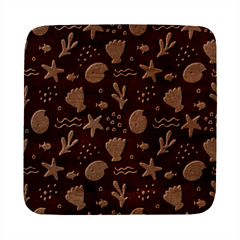 Sea Shells Pattern Wallpaper Fish Square Wood Guitar Pick Holder Case And Picks Set
