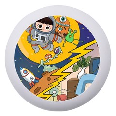 Astronaut Moon Monsters Spaceship Universe Space Cosmos Dento Box With Mirror