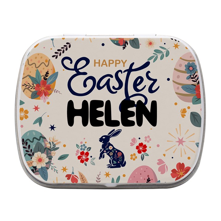 Personalized Easter Name Small Metal Box Small Metal Box (White)