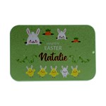 Personalized Easter Name Open Lip Metal Box Open Lid Metal Box (Silver)   Front