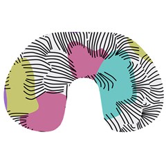 Lines Line Art Pastel Abstract Multicoloured Surfaces Art Travel Neck Pillow