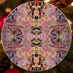 Pink On Brown Uv Print Acrylic Ornament Round