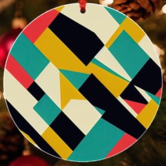 Geometric Pattern Retro Colorful Abstract Uv Print Acrylic Ornament Round
