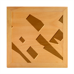 Geometric Pattern Retro Colorful Abstract Wood Photo Frame Cube