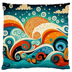 Waves Ocean Sea Abstract Whimsical Abstract Art Pattern Abstract Pattern Nature Water Seascape 16  Baby Flannel Cushion Case (two Sides)