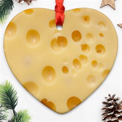 Cheese Texture, Yellow Cheese Background Heart Ornament (two Sides)