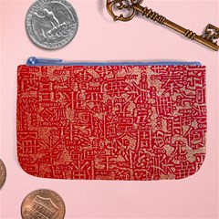 Chinese Hieroglyphs Patterns, Chinese Ornaments, Red Chinese Large Coin Purse
