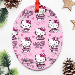 Cute Hello Kitty Collage, Cute Hello Kitty Ornament (oval Filigree)