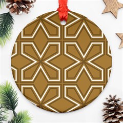 Gold Pattern Texture, Seamless Texture Round Ornament (two Sides)